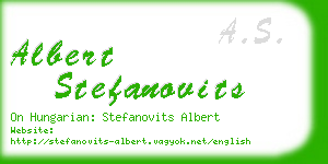 albert stefanovits business card